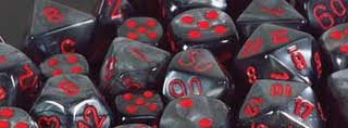 Chessex (27878): D6: 12mm: Velvet: Black/Red 