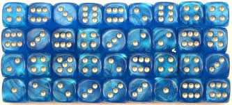 Chessex (27879): D6: 12mm: Velvet: Bright Blue/Silver 