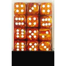 Chessex (27892): D6: 12mm: Lustrous: Bronze/White 