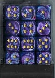 Chessex (27897): D6: 12mm: Lustrous: Purple/Gold 