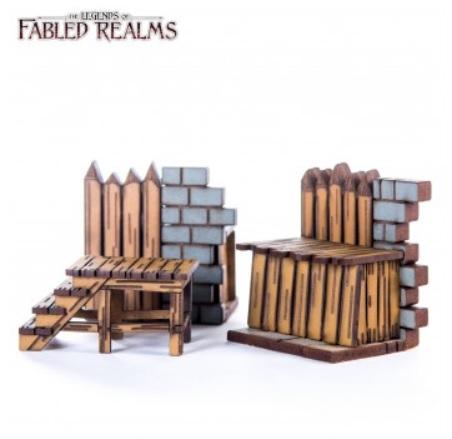 4Ground Miniatures: 28mm: Fabled Realms: Ruined Wall Palisade Connector 