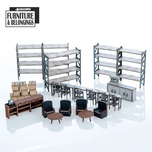 4Ground Miniatures: 28mm Furniture: Coffee Store Collection 