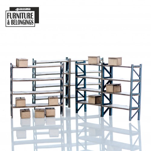 4Ground Miniatures: 28mm Furniture: Shopping Mall Storage Racking 