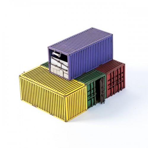 4Ground Miniatures: 28mm: 4X Damaged Stacked Containers B (Option 3) 