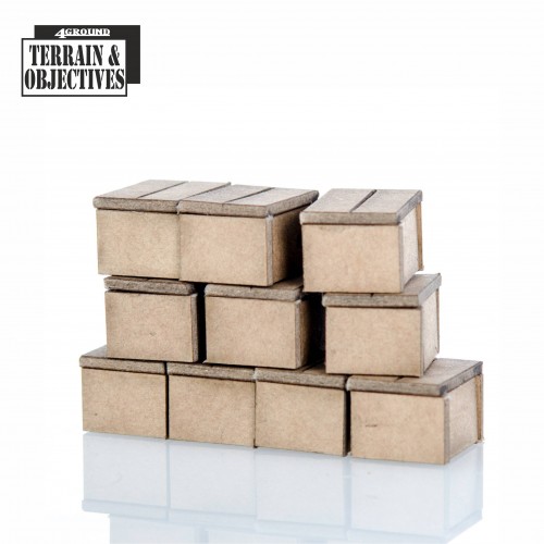 4Ground Miniatures: 28mm: Terrain & Objectives: Cardboard Boxes 