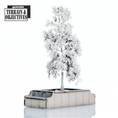 4Ground Miniatures: 28mm: Terrain & Objectives: Seated Planters with Trees 