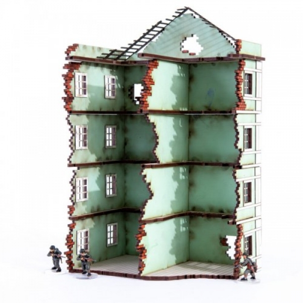 4Ground Miniatures: 28mm: Pavlov’s House End Block Damaged 
