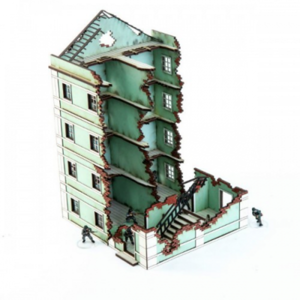 4Ground Miniatures: 28mm: Pavlov’s House Destroyed End Block Bundle 