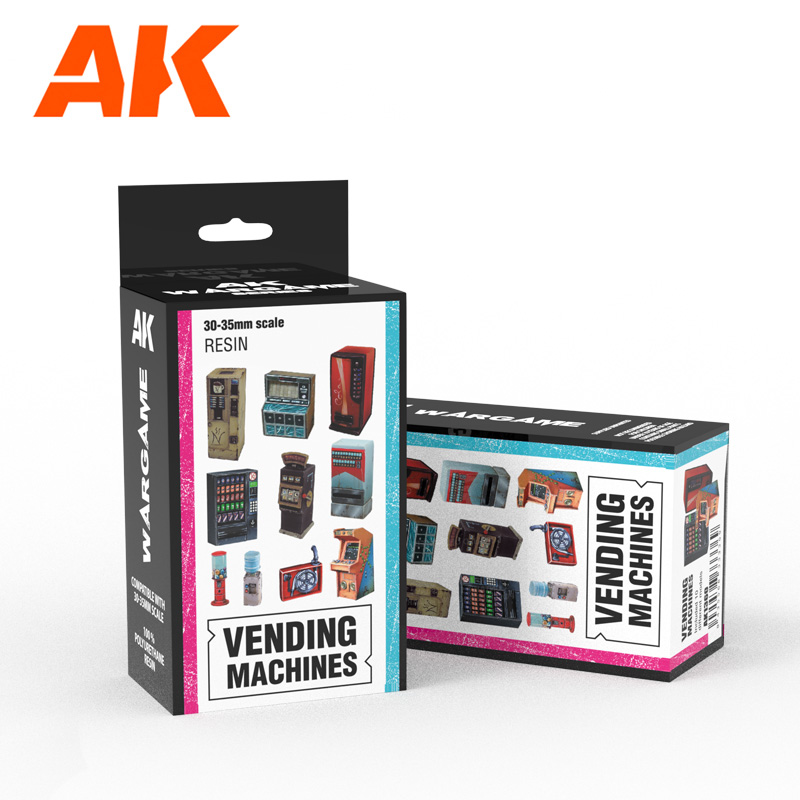 AK Interactive: Wargame Set 100% Polyurethane Resin Compatible With 30-35MM Scale: Vending Machine 