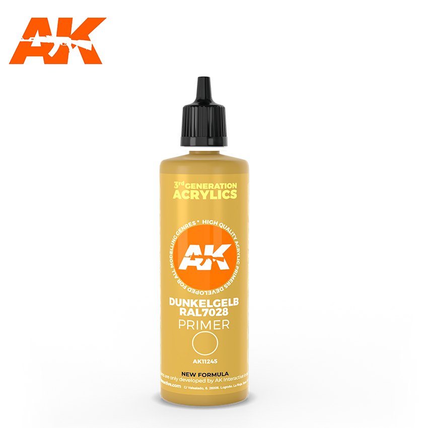 AK-Interactive 3rd Gen Paints: Dunkelgelb RAL7028 - Dark Yellow Primer (100 ml) 