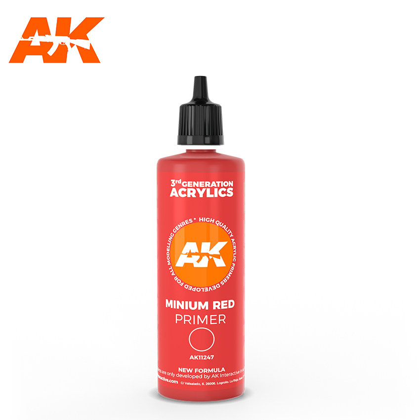 AK-Interactive 3rd Gen Paints: Minium Red Primer (100 ml) 