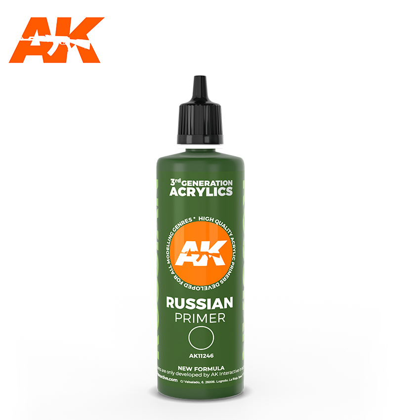 AK-Interactive 3rd Gen Paints: Russian Green Primer (100 ml) 