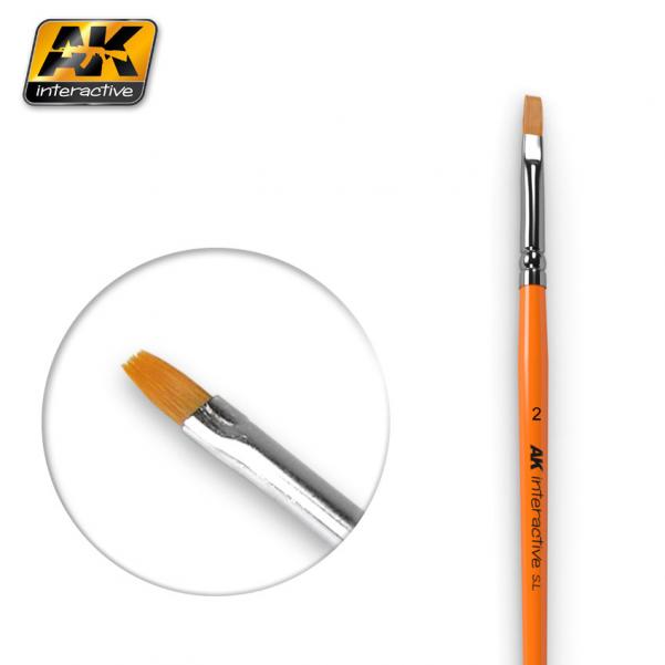 AK-Interactive Brushes: FLAT BRUSH 2 SYNTHETIC 