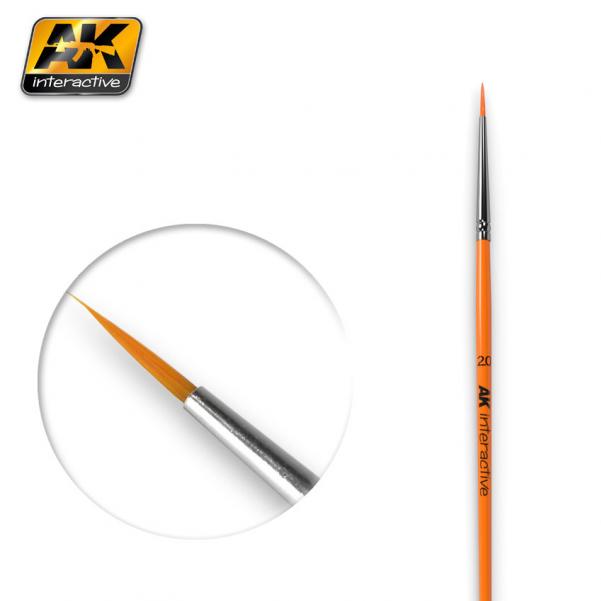 AK-Interactive Brushes: ROUND BRUSH 2/0 SYNTHETIC 