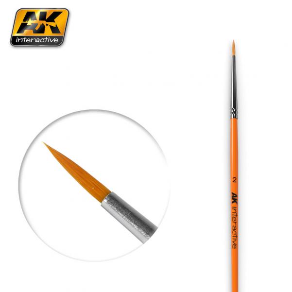 AK-Interactive Brushes: ROUND BRUSH 2 SYNTHETIC 