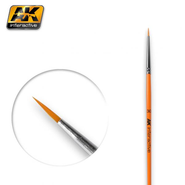 AK-Interactive Brushes: ROUND BRUSH 3/0 SYNTHETIC 