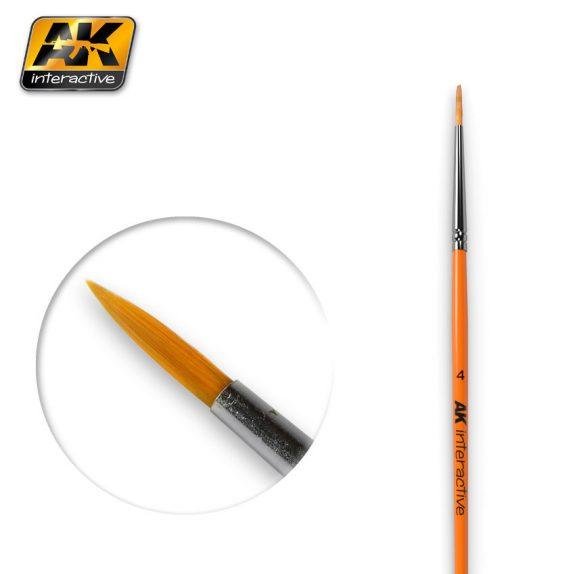 AK-Interactive Brushes: ROUND BRUSH 4 SYNTHETIC 