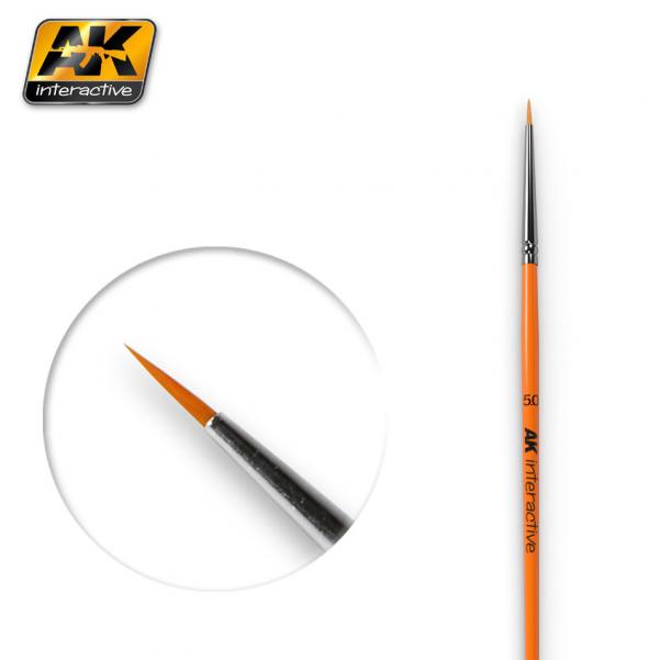 AK-Interactive Brushes: ROUND BRUSH 5/0 SYNTHETIC 