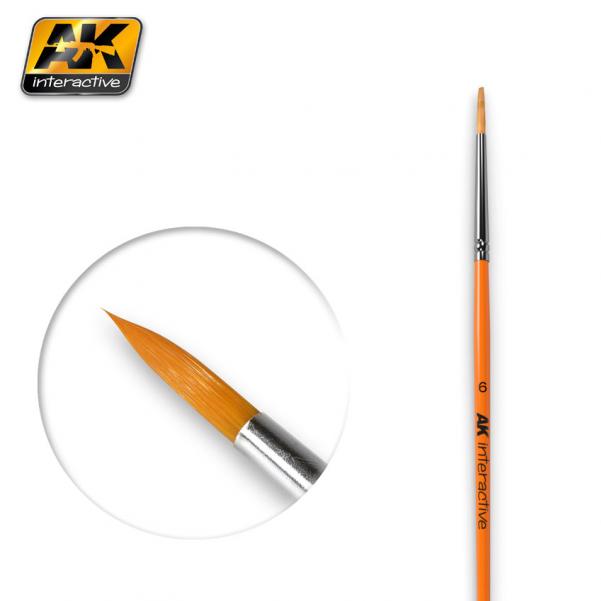 AK-Interactive Brushes: ROUND BRUSH 6 SYNTHETIC 