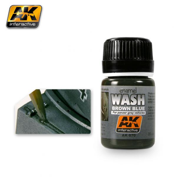 AK-Interactive Enamel Washes: Brown Blue (For Panzer Grey Vehicles) 