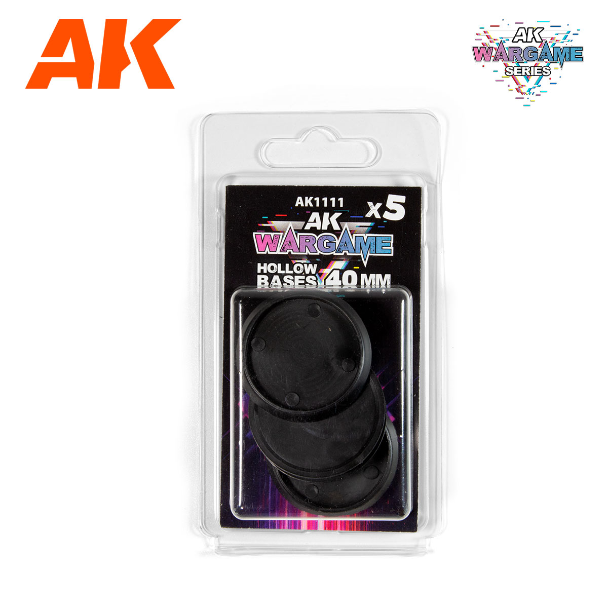 AK Interactive: Plastic Wargame Bases: Hollow Base 40mm (5 Units) 