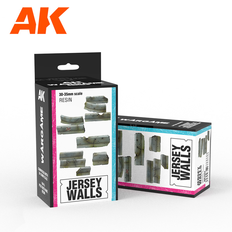 AK Interactive: Wargame Set 100% Polyurethane Resin Compatible With 30-35MM Scale: Jersey Walls 