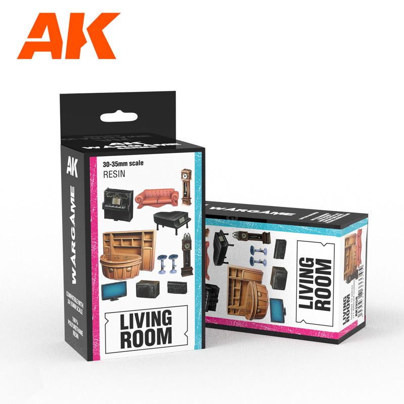 AK Interactive: Wargame Set 100% Polyurethane Resin Compatible With 30-35MM Scale: Living Room 