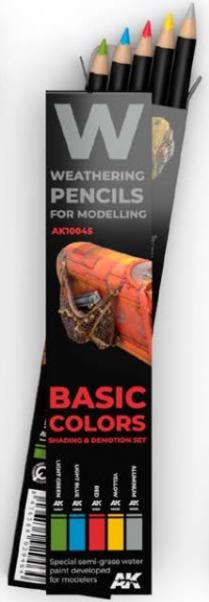 AK-Interactive Weathering Pencils: Basic Colors Set 