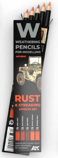 AK-Interactive Weathering Pencils: Rust & Streaking Effects Set 