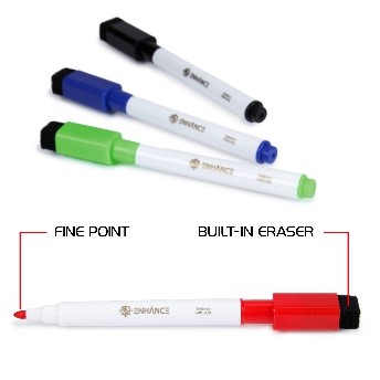 AP ENHANCE Fine Point Dry Erase Markers Assorted Colors 4 Pack 