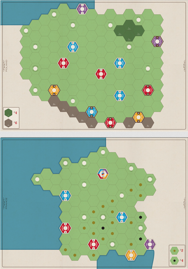 Age of Steam Deluxe: France and Poland Map 