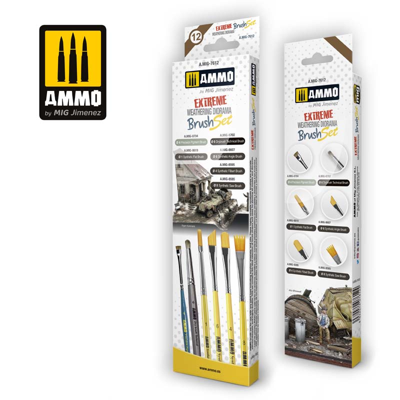 Ammo MIG: Extreme Weathering  Diorama Brush Set  