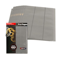 BCW: Side Loading 18-Pocket Pro Pages - Gray 