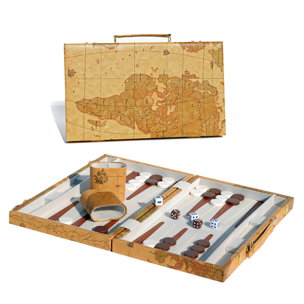 Backgammon: 15" Tan Map Case 