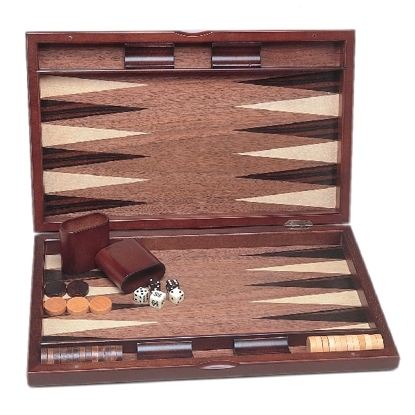 Backgammon: 19" Beachwood Pinwheel Case 