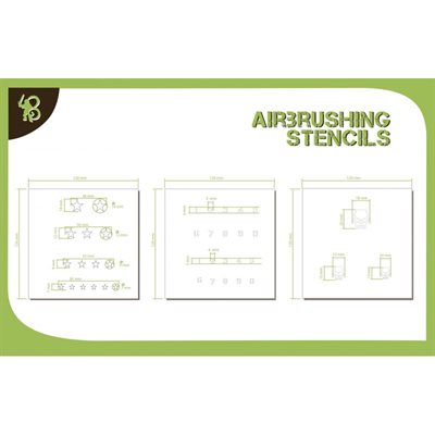 Bandua Wargames: Stencil- Stars Numbers & Skulls 