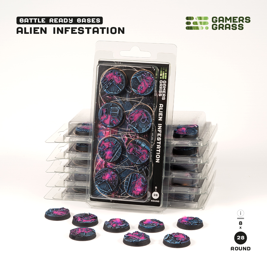 Battle Ready Bases: Alien Infestation Round 28mm (x8) 