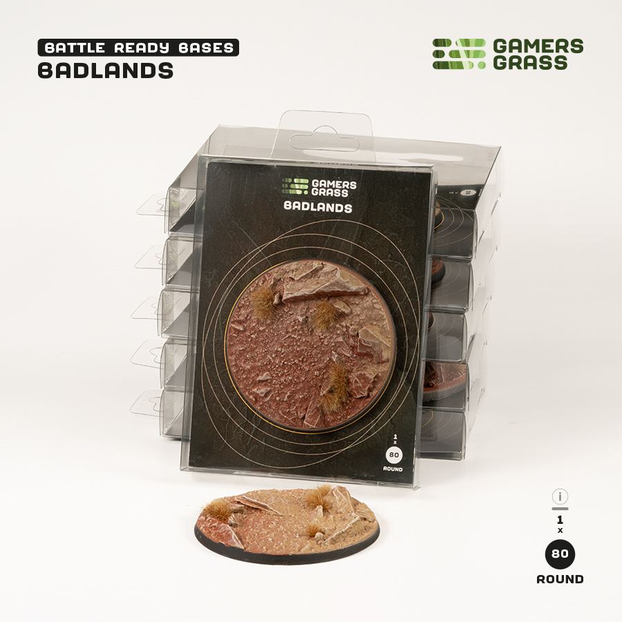 Battle Ready Bases: Badlands Round 80mm (x1) 