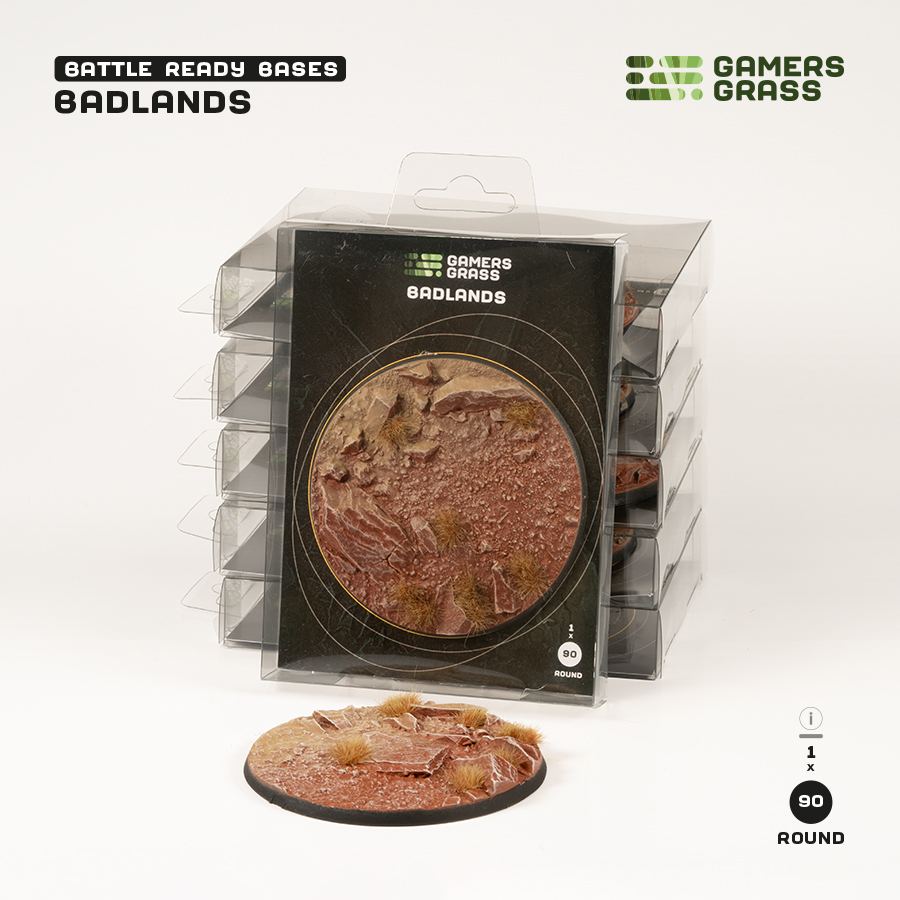 Battle Ready Bases: Badlands Round 90mm (x1) 