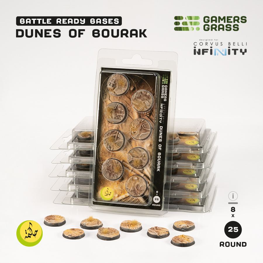 Battle Ready Bases: Dunes of Bourak Round 25mm (8x) 