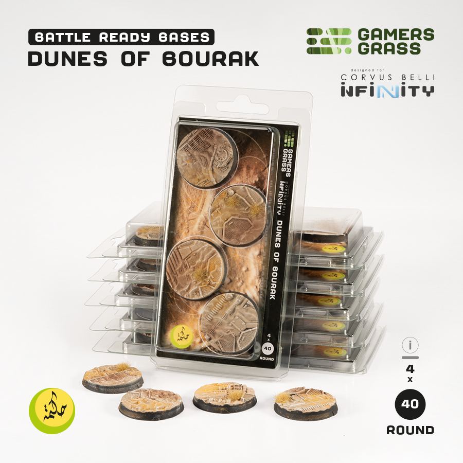Battle Ready Bases: Dunes of Bourak Round 40mm (4x) 