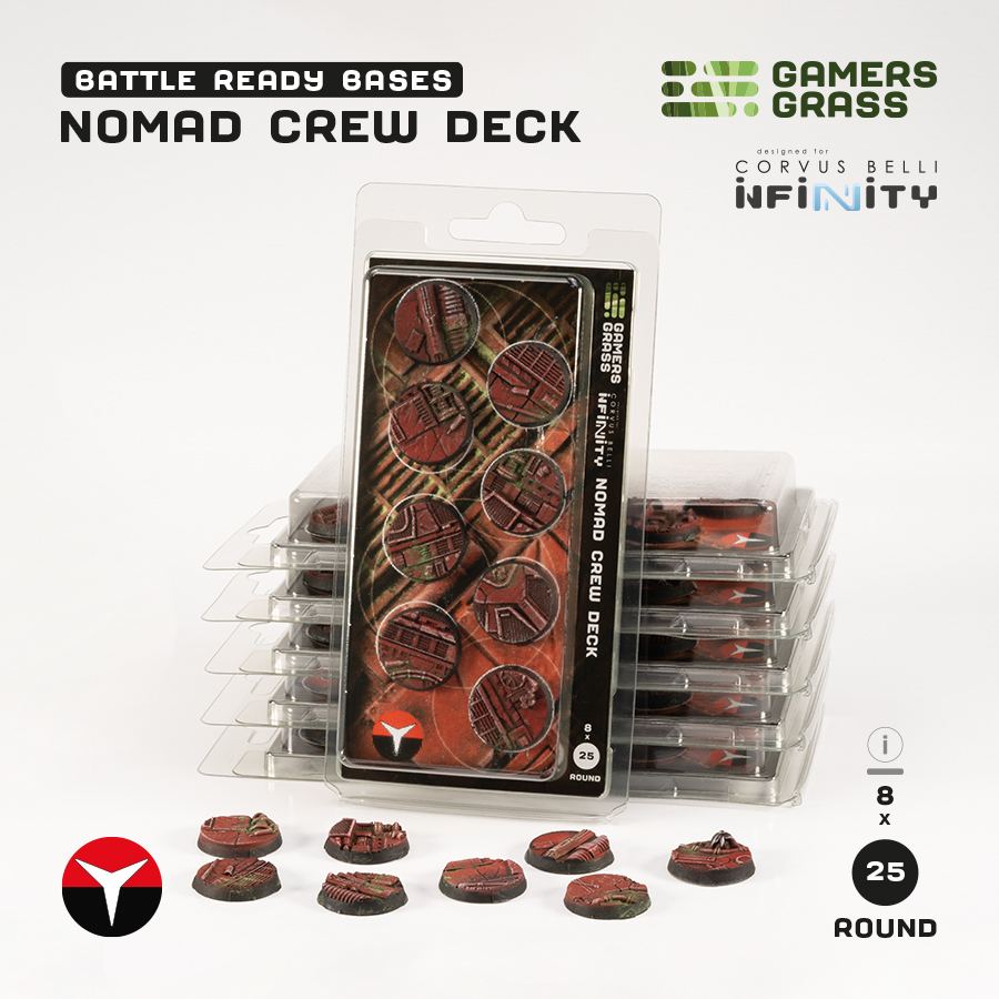 Battle Ready Bases: Nomad Crew Deck Round 25mm (8x) 