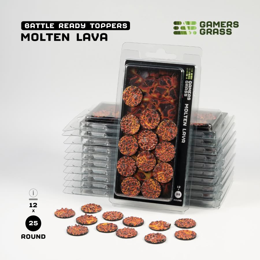 Battle Ready Toppers: Molten Lava Round 25mm (12x) 