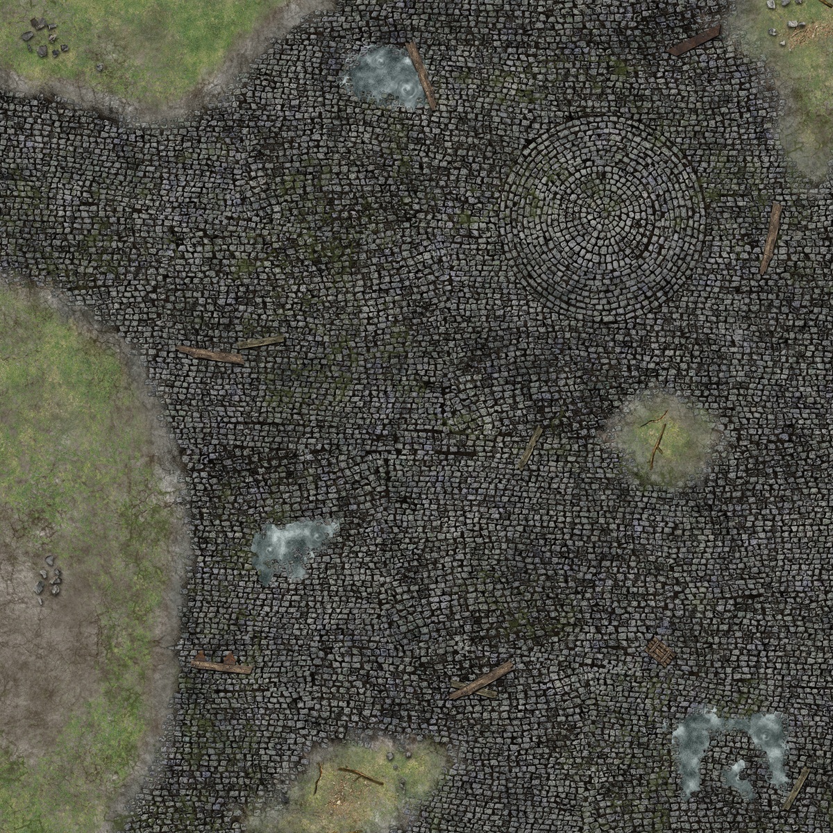 Battle Systems: Gaming Mat: COBBLED OUTSKIRTS (2x2) 