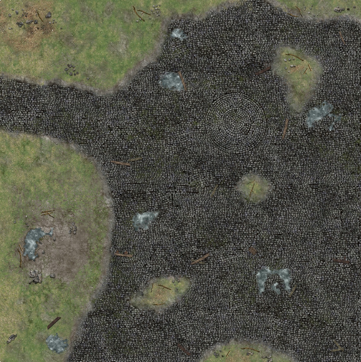Battle Systems: Gaming Mat: COBBLED OUTSKIRTS (3x3) 