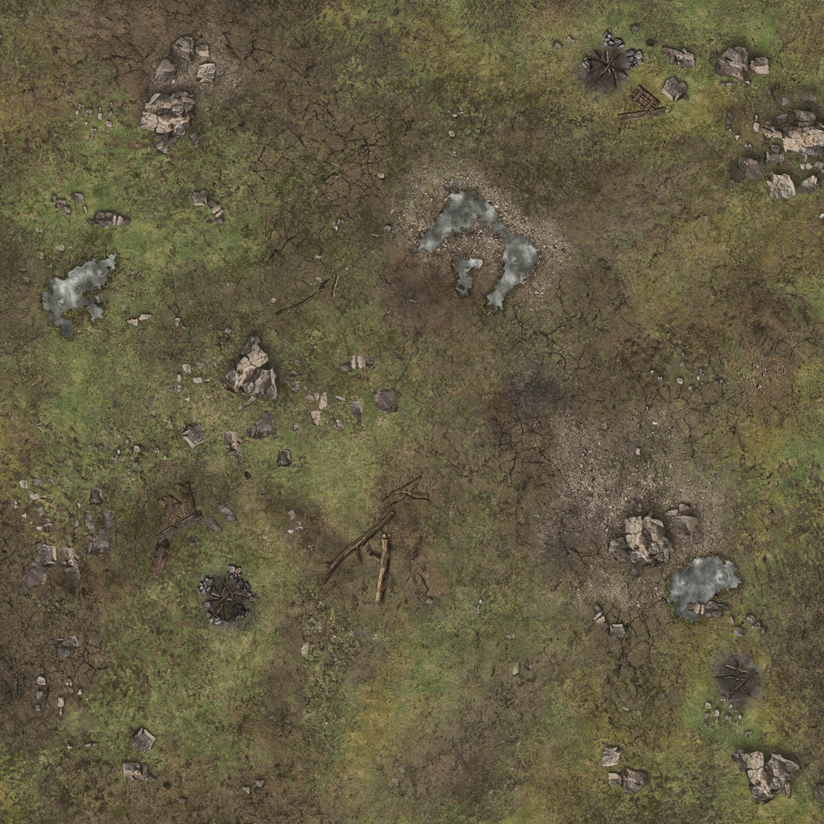 Battle Systems: Gaming Mat: FORSAKEN PLAIN (2x2) 