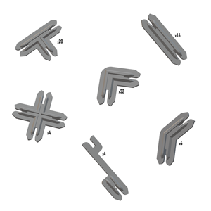 Battle Systems: Plastic Terrain Clips: Grey 