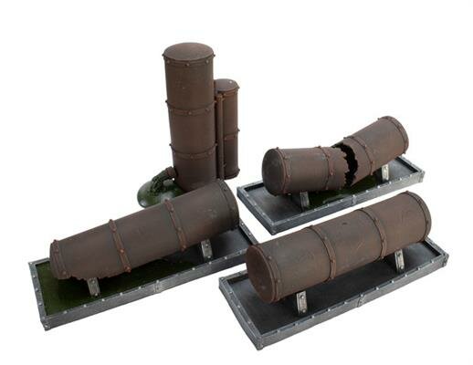 Battlefield In A Box: Storage Tanks (Red/Green Fluid) 