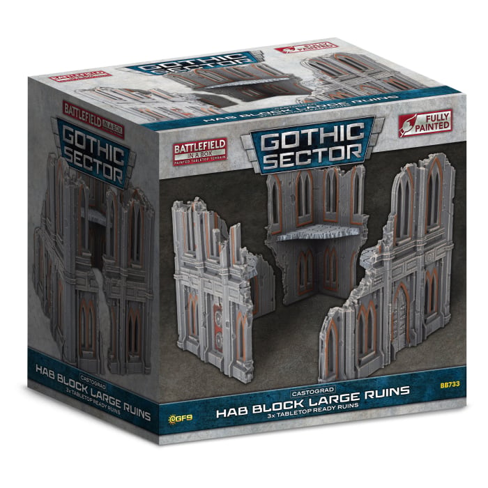 Battlefield in a Box: Gothic Sector Castograd: HAB BLOCK LARGE RUINS 