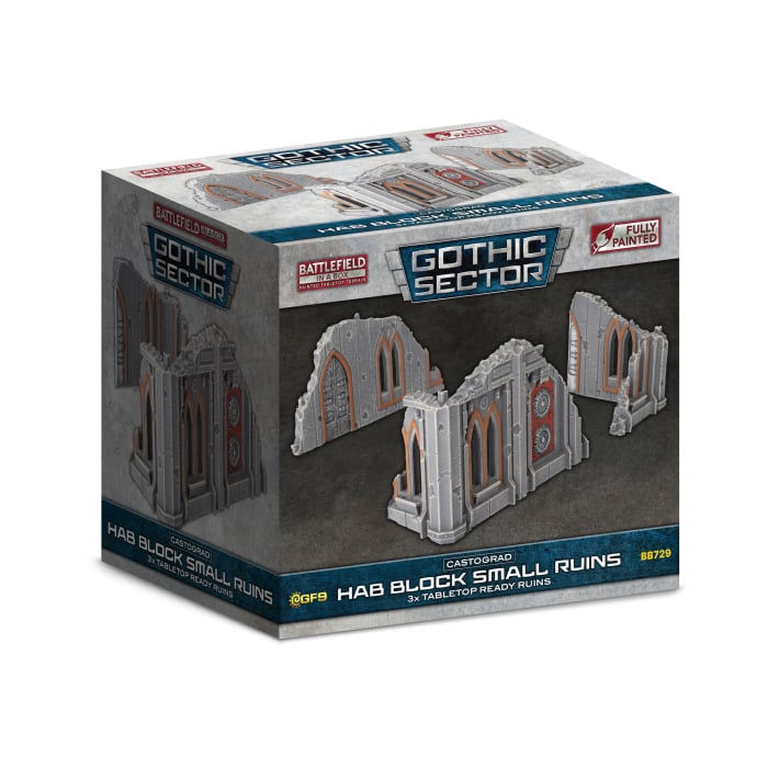 Battlefield in a Box: Gothic Sector Castograd: HAB BLOCK SMALL RUINS 